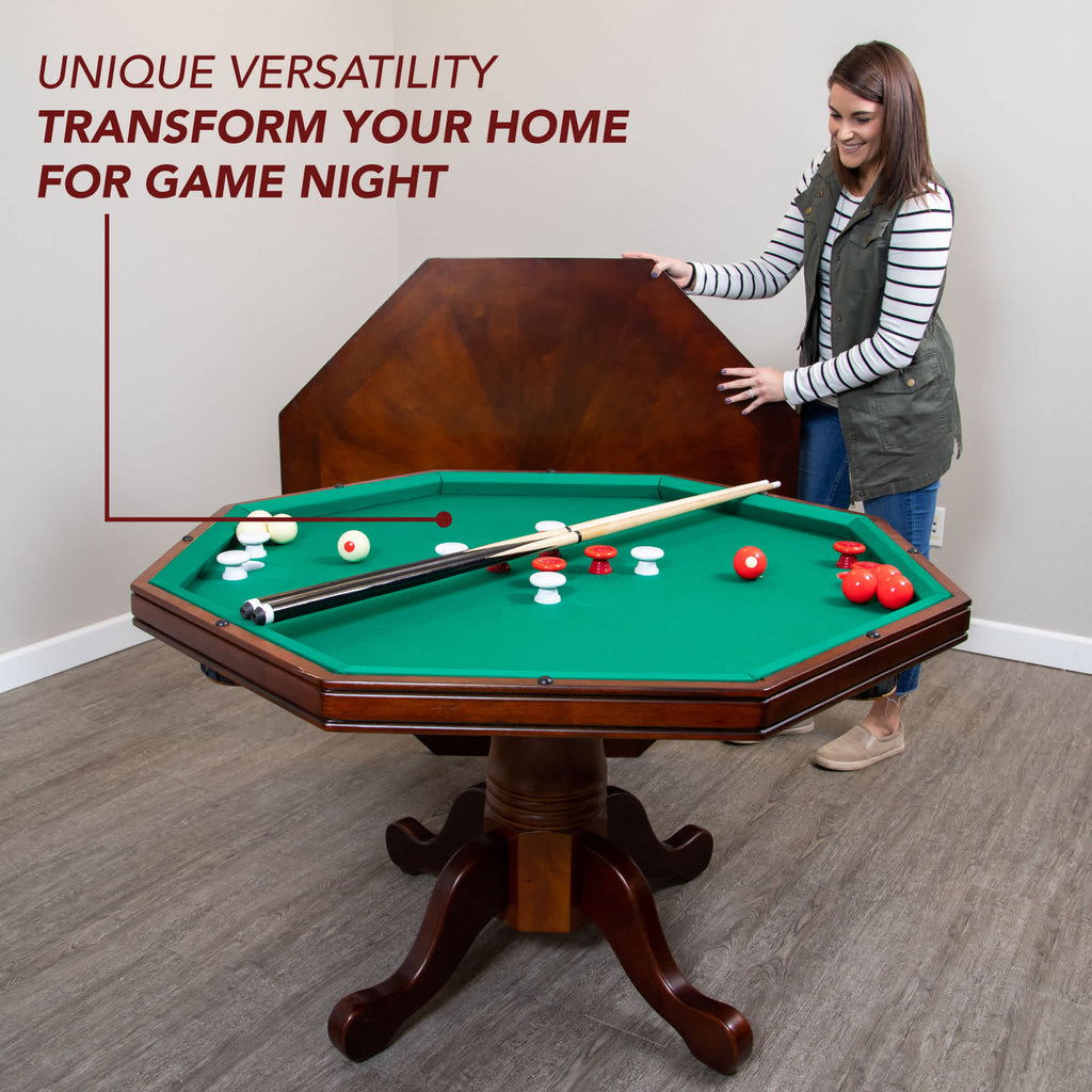 Kingston 48-in Poker Table Combo Set (Table Only) - Walnut Finish - Church of Craps