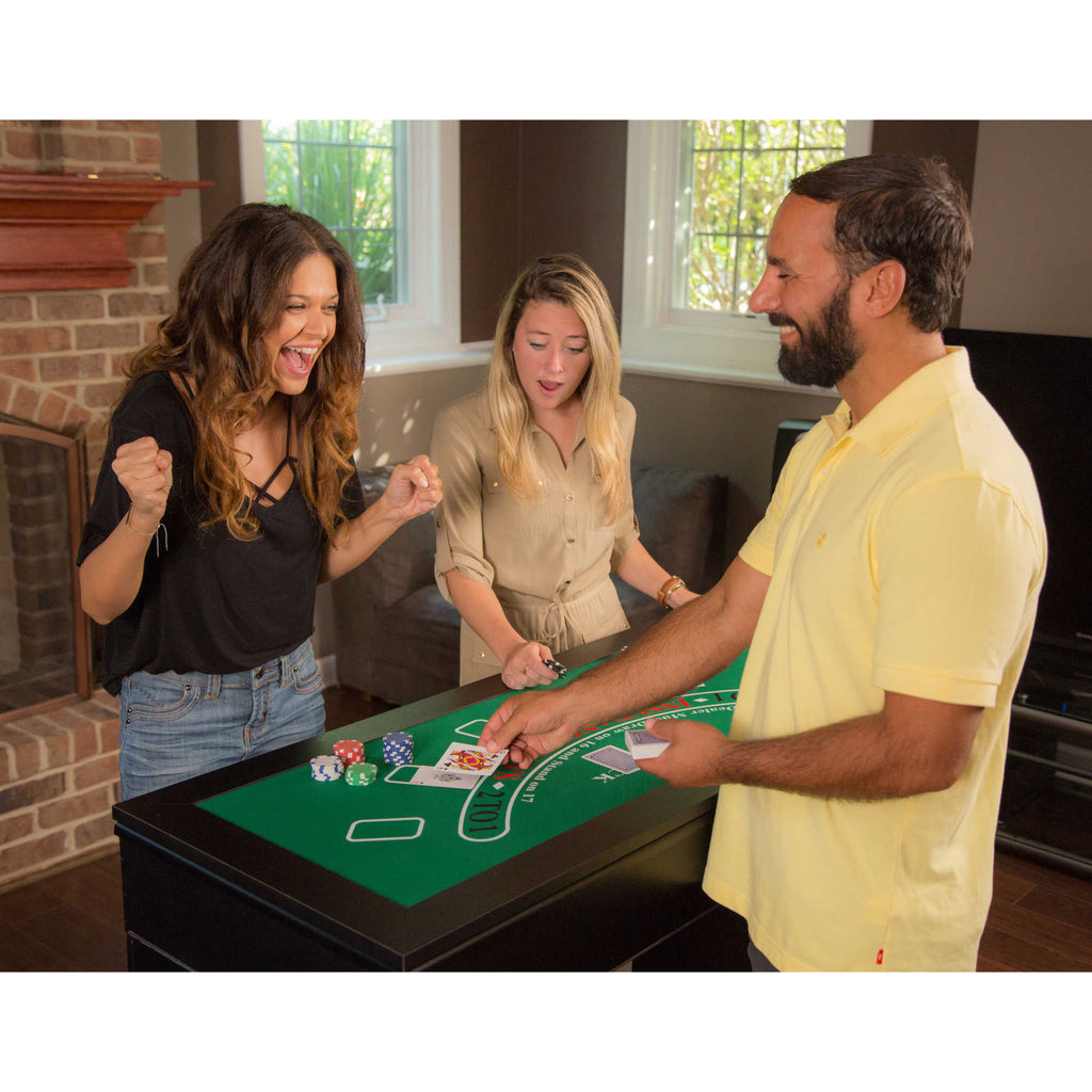 Monte Carlo 48-in Roulette Table 4-in-1 Casino Multi-Game Set - Black - Church of Craps