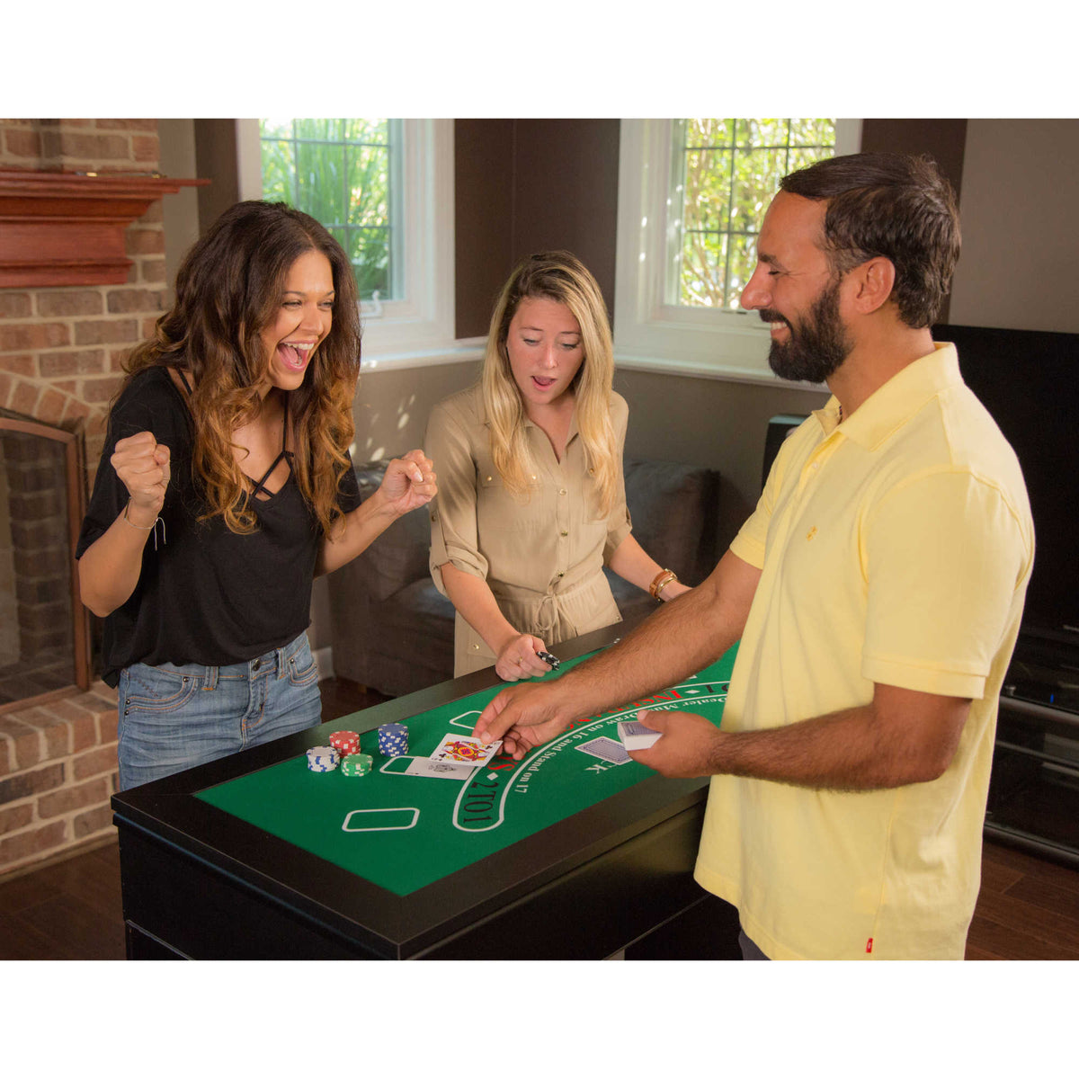 Monte Carlo 48-in Roulette Table 4-in-1 Casino Multi-Game Set - Black - Church of Craps