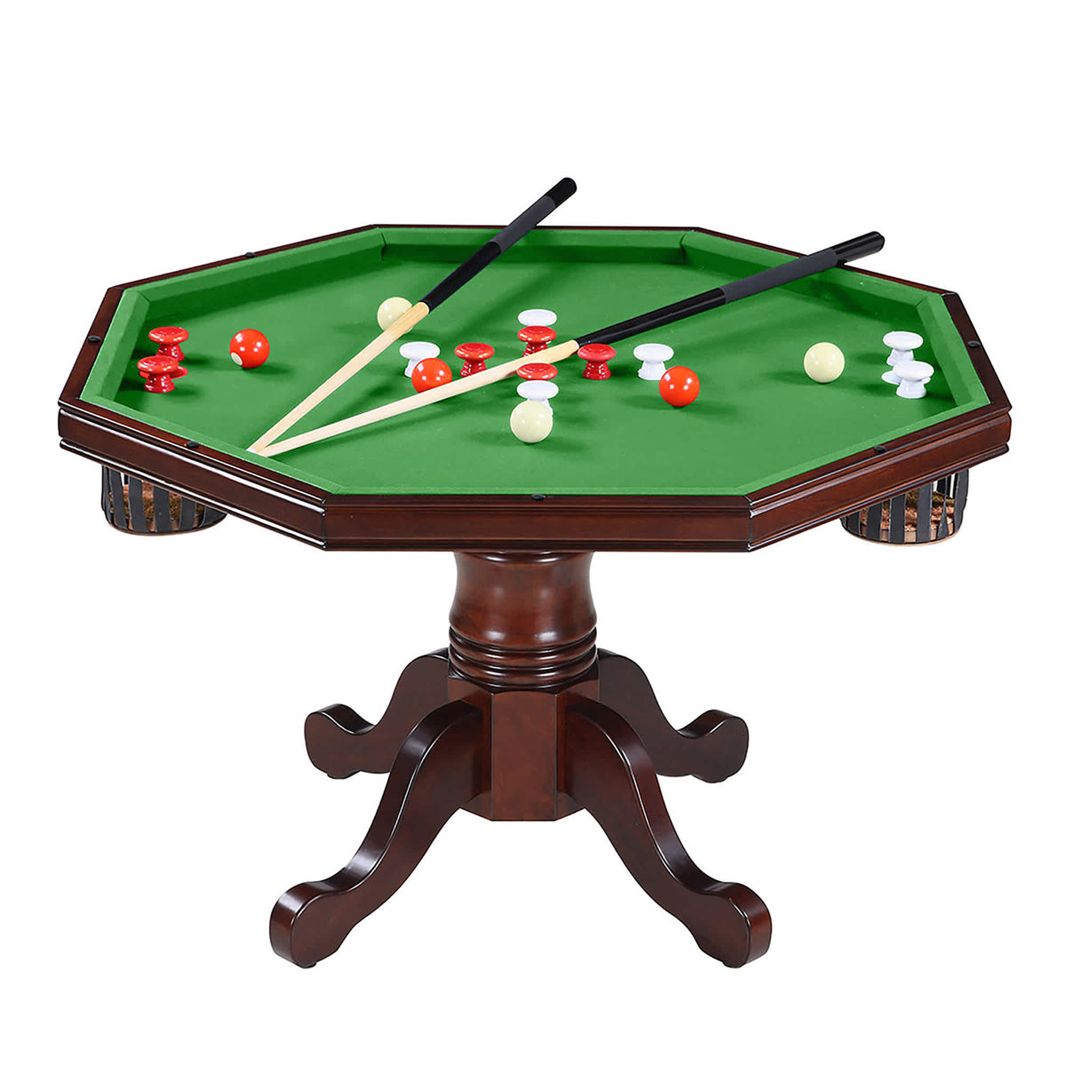 Kingston 48-in Poker Table Combo Set (Table Only) - Walnut Finish - Church of Craps