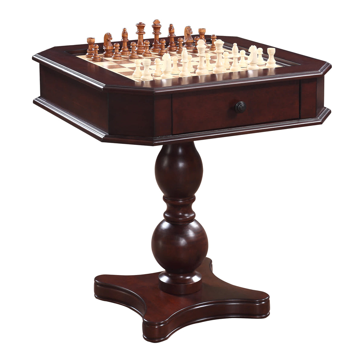 Fortress 28-in Chess 3-in-1 Pedestal Game Table Set with Chairs - Church of Craps