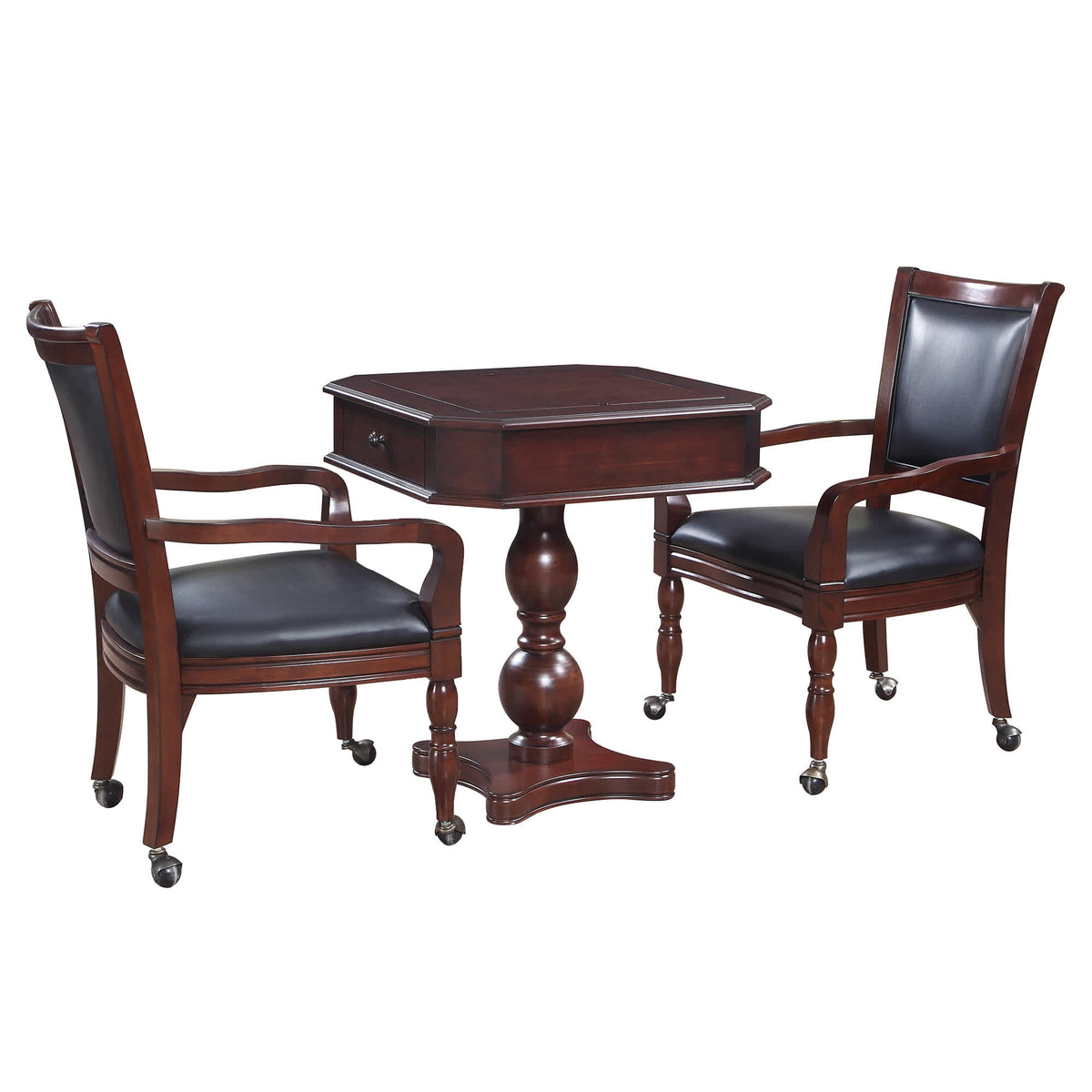 Fortress 28-in Chess 3-in-1 Pedestal Game Table Set with Chairs - Church of Craps