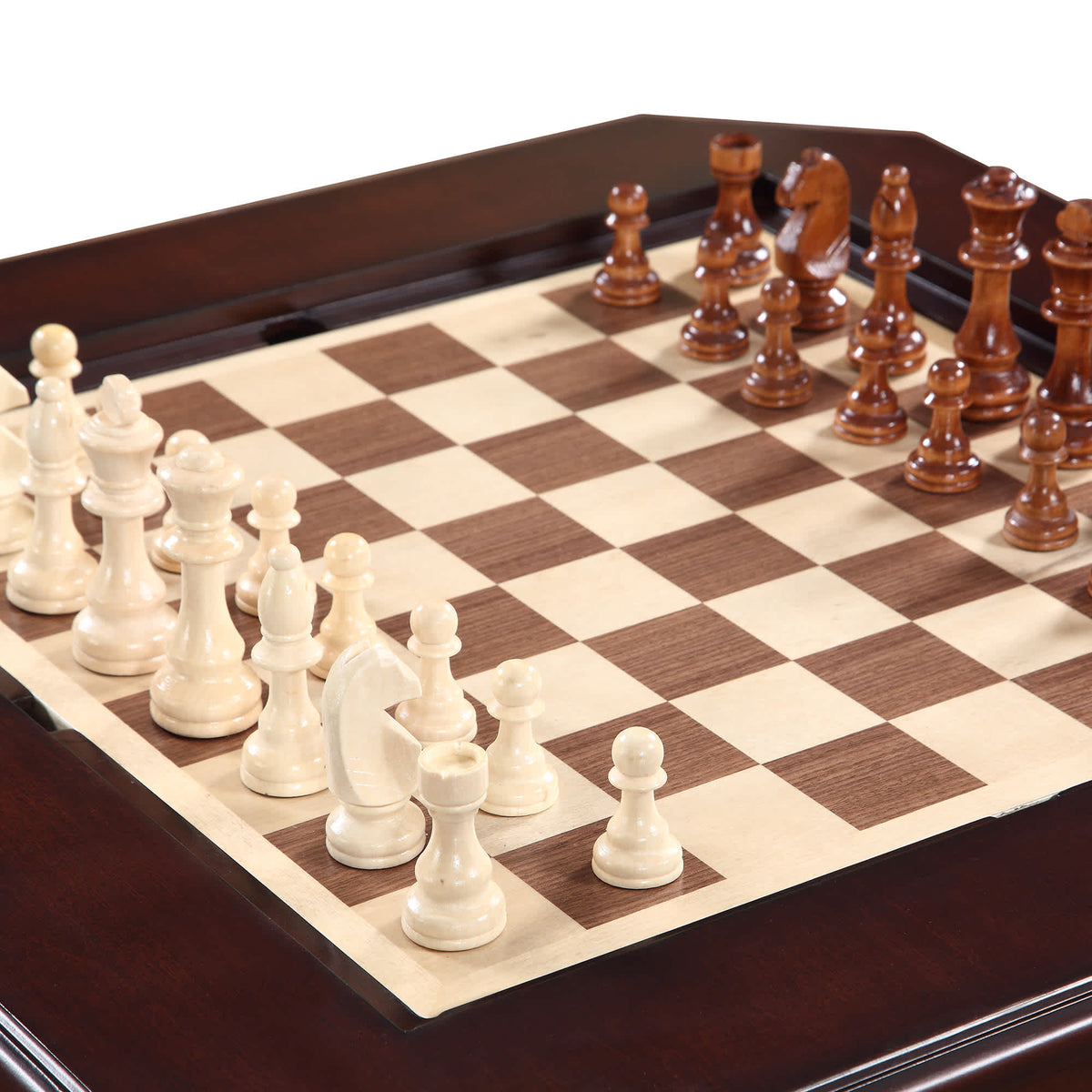 Fortress 28-in Chess 3-in-1 Pedestal Game Table Set with Chairs - Church of Craps