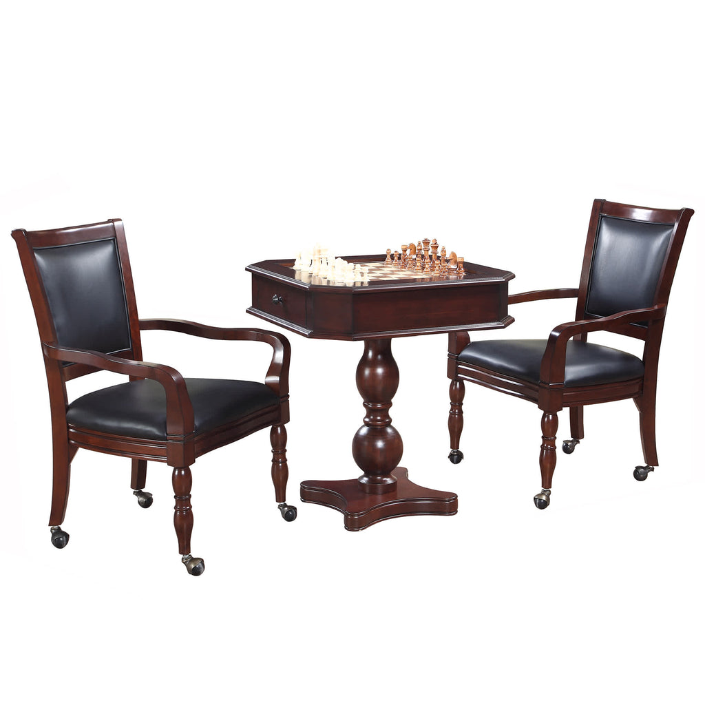Fortress 28-in Chess 3-in-1 Pedestal Game Table Set with Chairs - Church of Craps