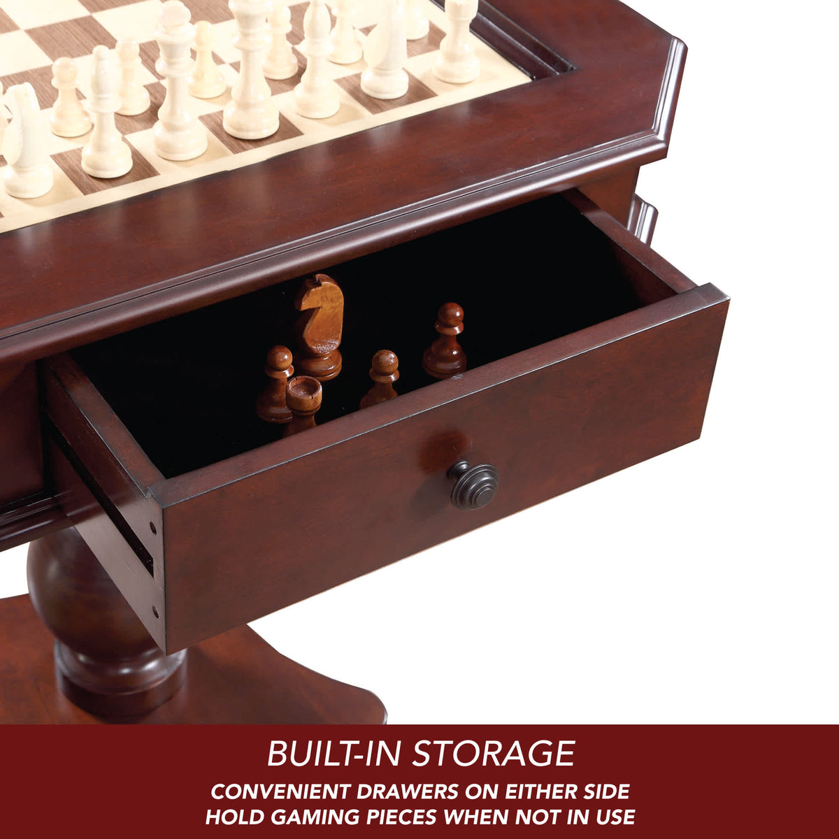 Fortress 28-in Chess 3-in-1 Pedestal Game Table Set with Chairs - Church of Craps