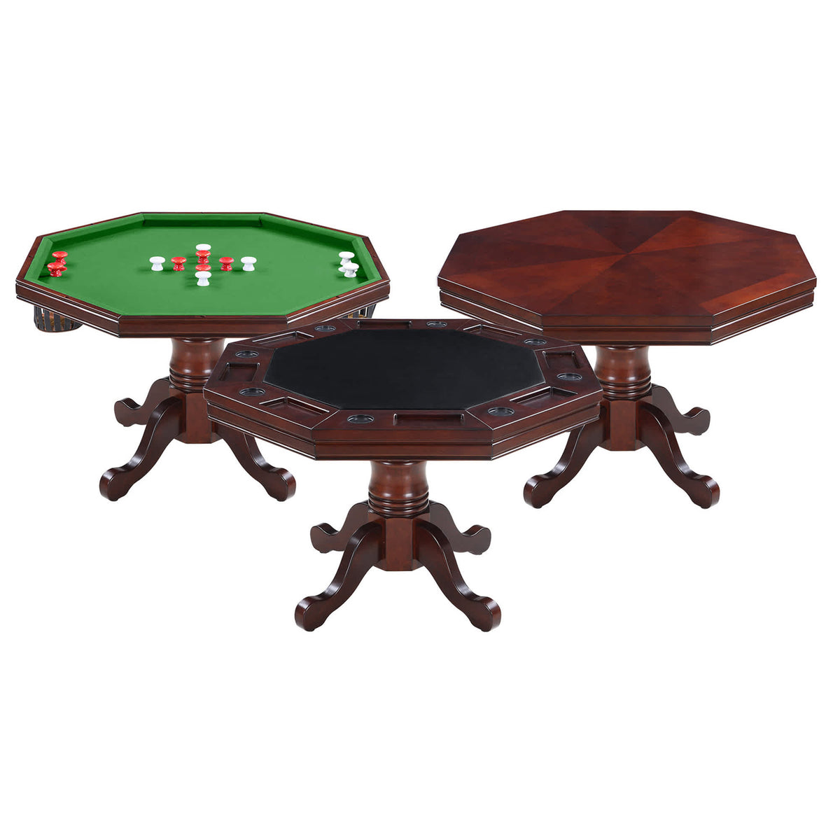 Kingston 48-in Poker Table Combo Set (Table Only) - Walnut Finish - Church of Craps