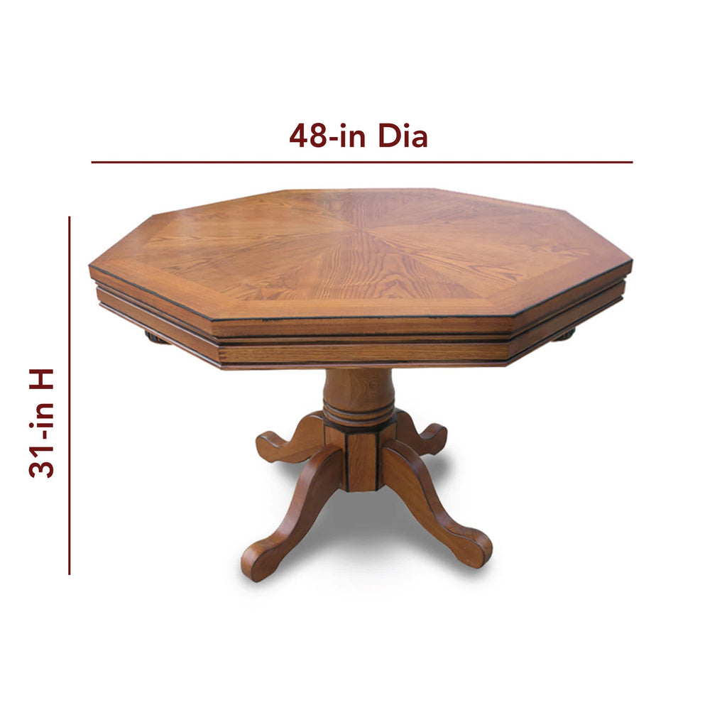 Kingston 48-in Poker Table Combo Set (Table Set Only) - Oak Finish - Church of Craps