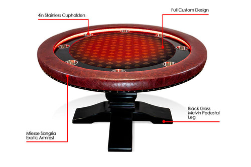 BBO Ginza LED Round Poker Table - Church of Craps