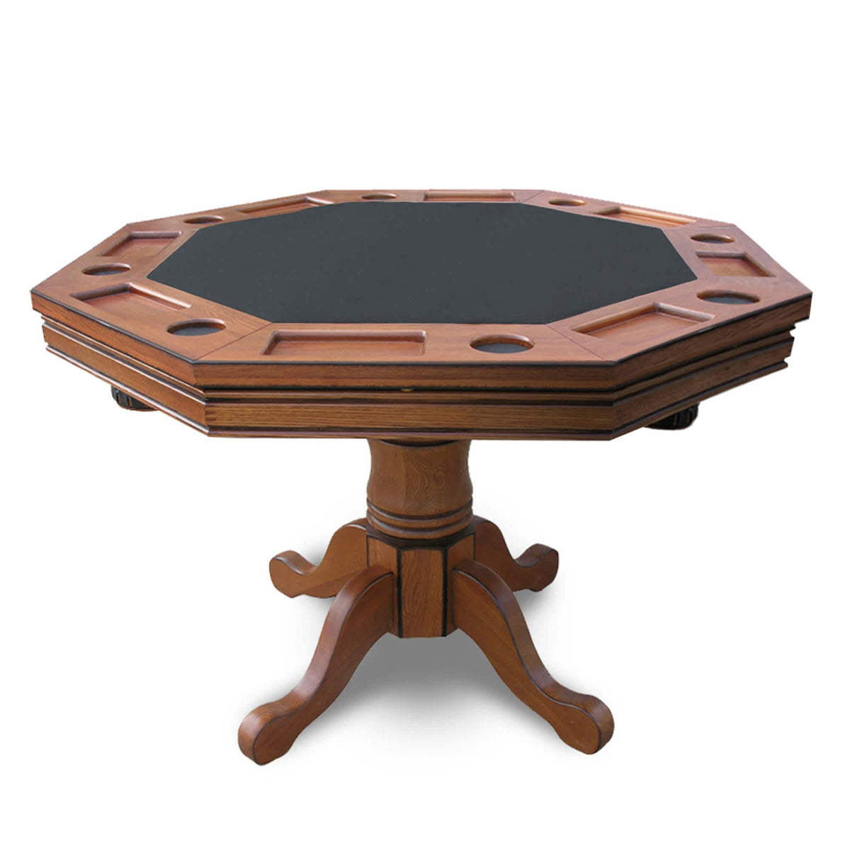 Kingston 48-in Poker Table Combo Set (Table Set Only) - Oak Finish - Church of Craps