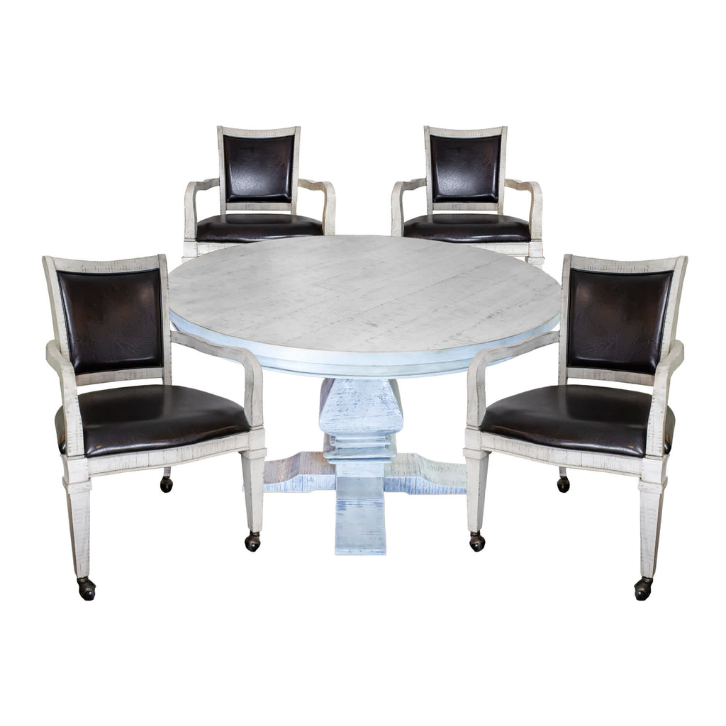 Montecito 48-in Poker Table and Dining Top with 4 Arm Chairs - Church of Craps