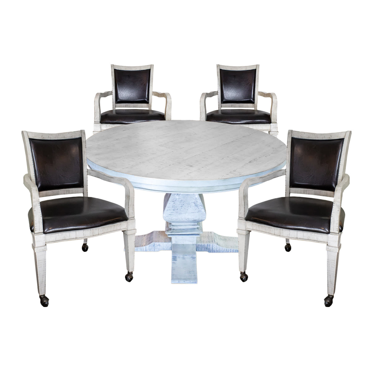 Montecito 48-in Poker Table and Dining Top with 4 Arm Chairs - Church of Craps